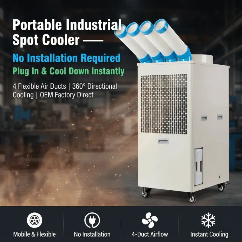 OEM कस्टम लोगो इंडस्ट्रियल पोर्टेबल एअर कंडिशनर 110V 220V 380V मल्टी-व्होल्टेज लो MOQ फॅक्टरी थेट पुरवठा OEM कस्टम लोगो इंडस्ट्रियल पोर्टेबल एअर कंडिशनर 110V 220V 380V मल्टी-व्होल्टेज लो MOQ फॅक्टरी थेट पुरवठा